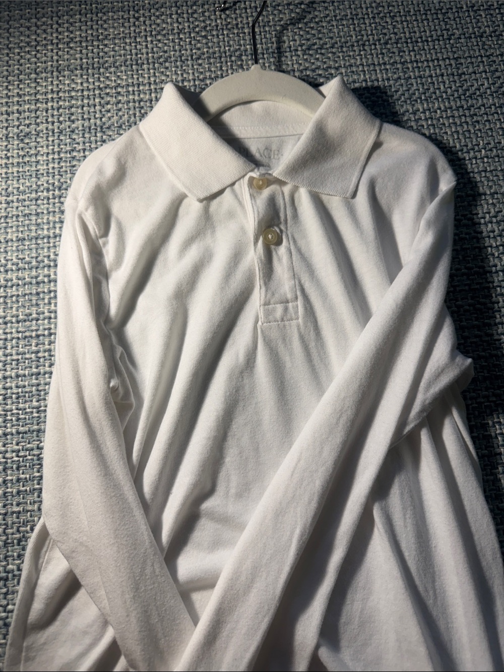 Place White Long-Sleeve Polo for Kids